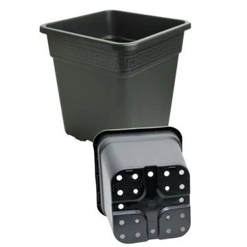 Görög mintás négyzetes műanyag virágcserép 33,5x33,5x33,5 cm 25 liter