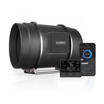 AC Infinity Cloudline T8 Inline ventilátor hőmérséklet és pára szabályzóval 200 mm 1371 m3/h