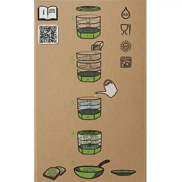 Mikrozöld csíráztató műanyag tálcás torony 3 emeletes