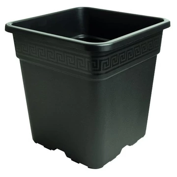 Görög mintás négyzetes műanyag virágcserép 14x14x14,5 cm 2 liter