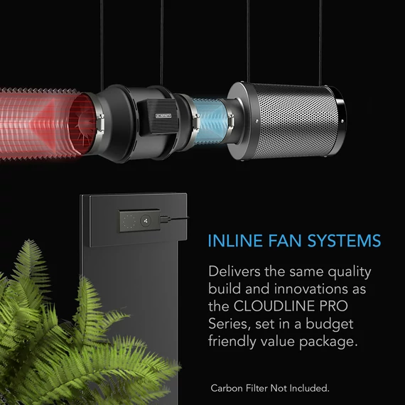 AC Infinity Cloudline Lite A4 ventillátor sebességszabályzóval 100 mm