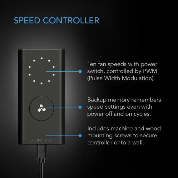 AC Infinity Cloudline Lite A6 ventillátor sebességszabályzóval 150 mm