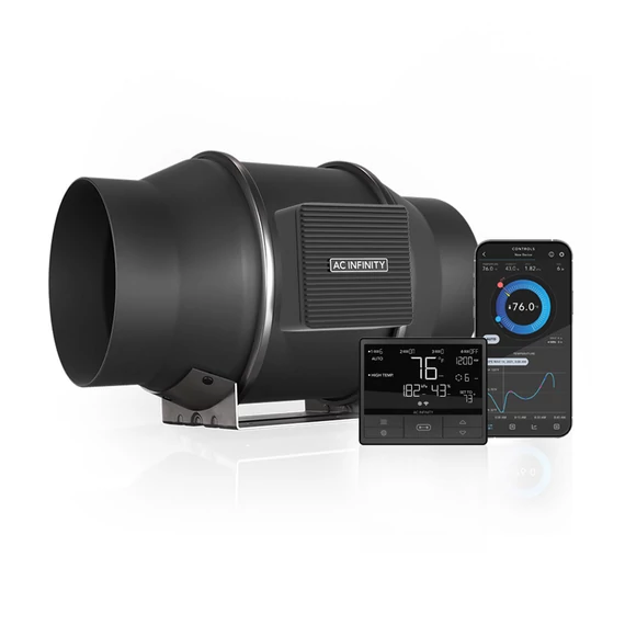 AC Infinity Cloudline pro T6 Inline ventillátor hőmérséklet és páratartalom szabályzóval 150 mm 