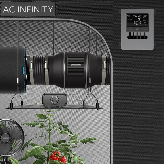 AC Infinity Cloudline pro T6 Inline ventillátor hőmérséklet és páratartalom szabályzóval 150 mm