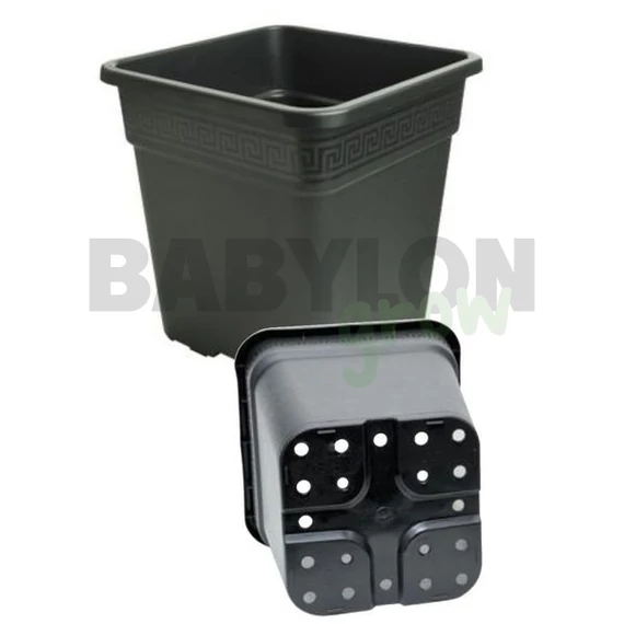 Görög mintás négyzetes műanyag virágcserép 30