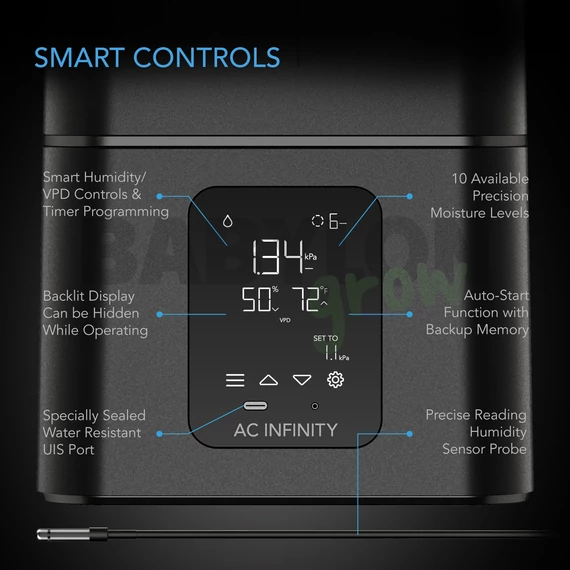 AC Infinity Cloudforget T7 párásító intelligens,célzott párakibocsátással 15 L