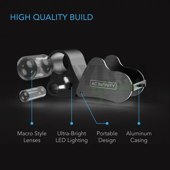 AC Infinity nagyító LED lámpával dupla lencsével 30x-60x nagyítás