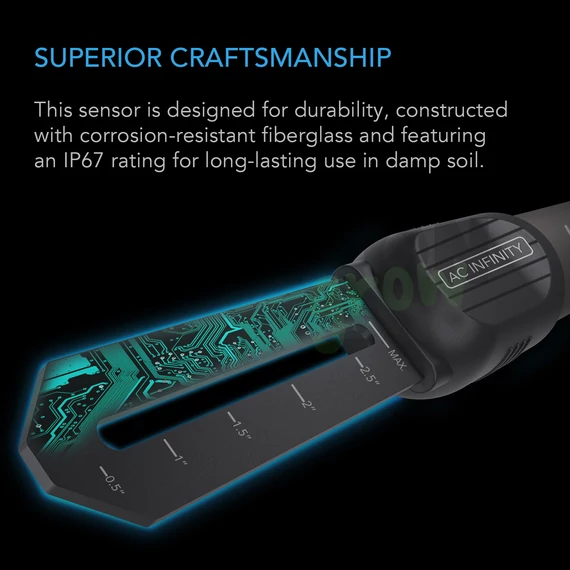 AC Infinity AI talaj teszter nedvesség és szaturáció szint monitorozáshoz