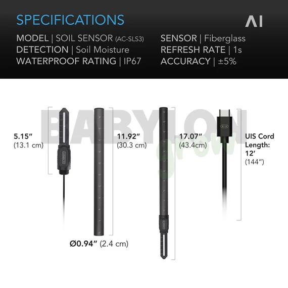 AC Infinity AI talaj teszter nedvesség és szaturáció szint monitorozáshoz