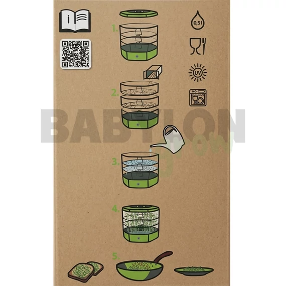 Mikrozöld csíráztató műanyag tálcás torony 3 emeletes