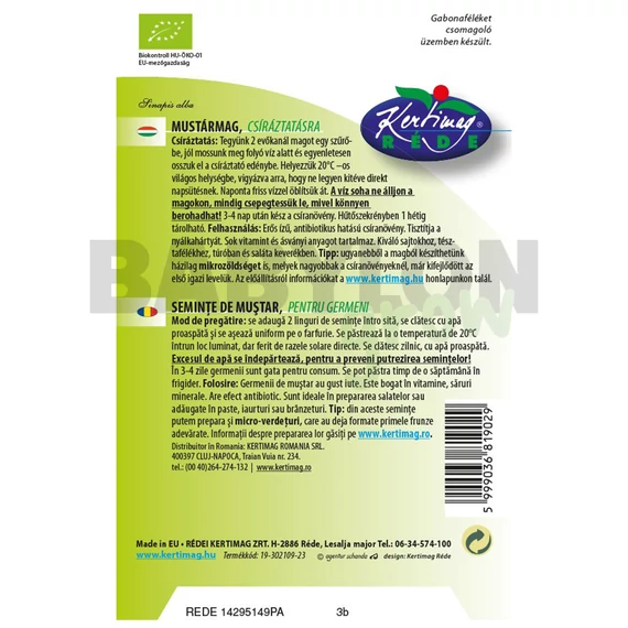 Bio mikrozöld mustár mag 50 g