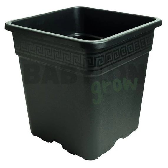 Görög mintás négyzetes műanyag virágcserép 14x14x14,5 cm 2 liter