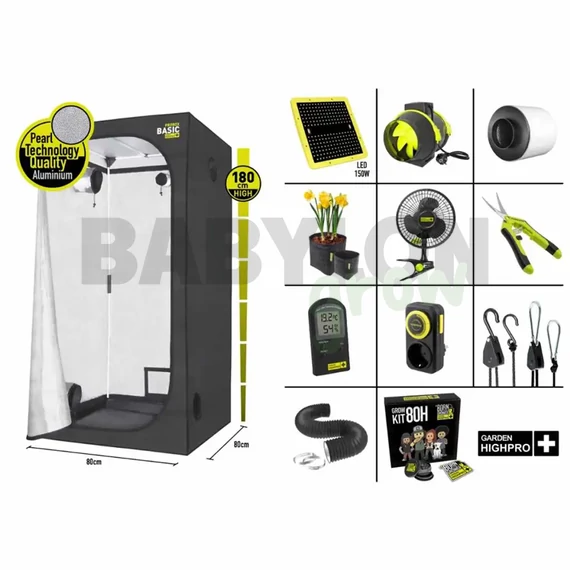 Garden Highpro Grow Box szett 150W / 80x80x180 cm