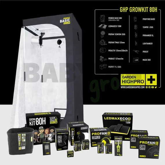 Garden Highpro Grow Box szett 150W / 80x80x180 cm