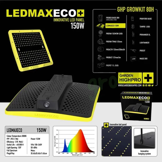 Garden Highpro Grow Box szett 150W / 80x80x180 cm