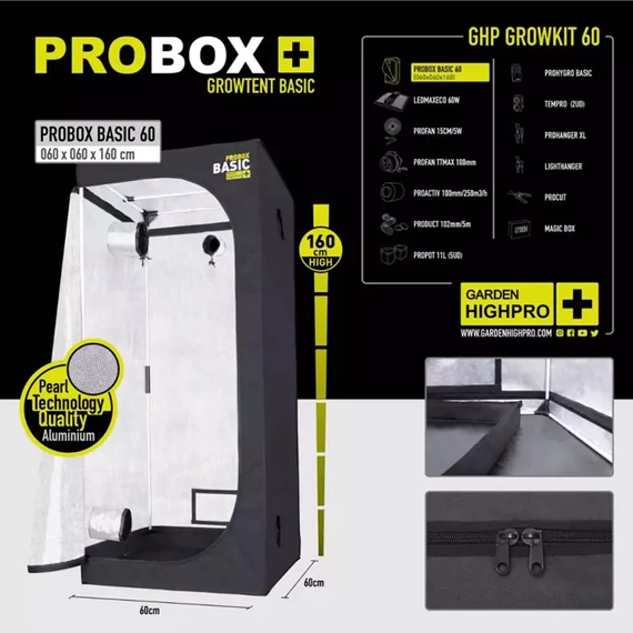 Garden Highpro Grow Box szett 60W / 60x60x160 cm