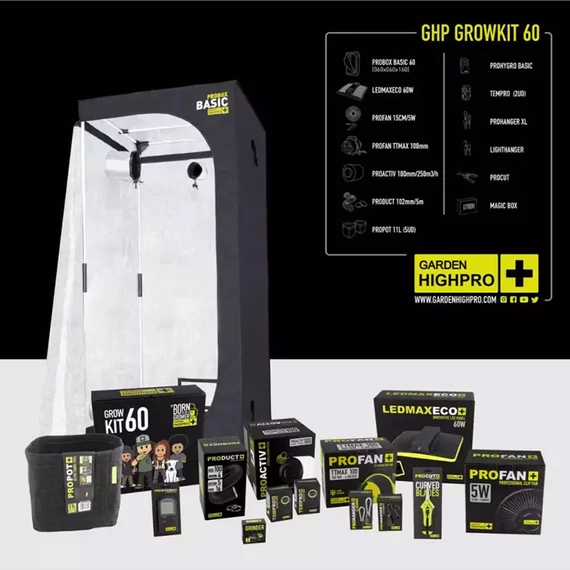 Garden Highpro Grow Box szett 60W / 60x60x160 cm