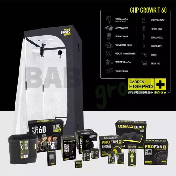 Garden Highpro Grow Box szett 60W / 60x60x160 cm