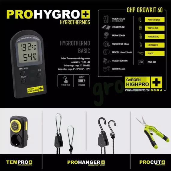 Garden Highpro Grow Box szett 60W / 60x60x160 cm