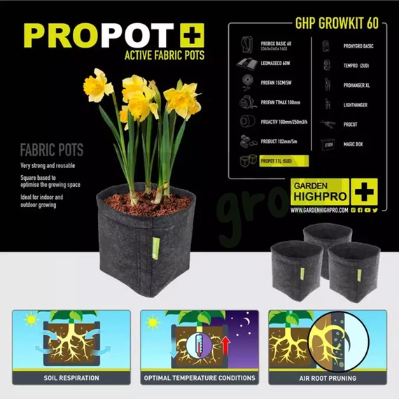 Garden Highpro Grow Box szett 60W / 60x60x160 cm