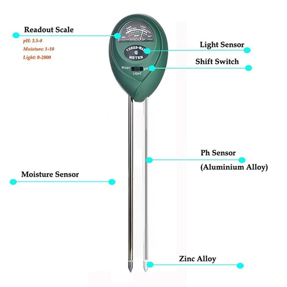 Aquatek 3in1 Analóg Talaj Teszter