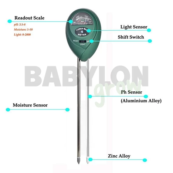 Aquatek 3in1 analóg talaj teszter