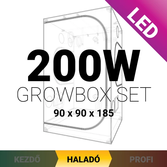 Haladó LED Grow Box szett 200W / 80x80x178 cm