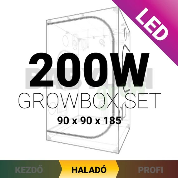 Haladó LED Grow Box szett 200W / 80x80x178 cm